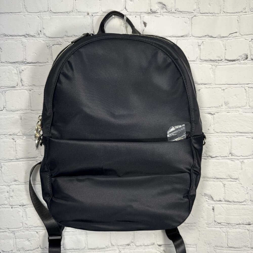 Lo & Sons The Beacon Travel Backpack Black Purple Interior Bookbag Business